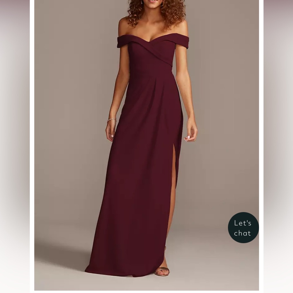 David’s Bridal | Stretch Crepe Off-the-Shoulder Bridesmaid Dress